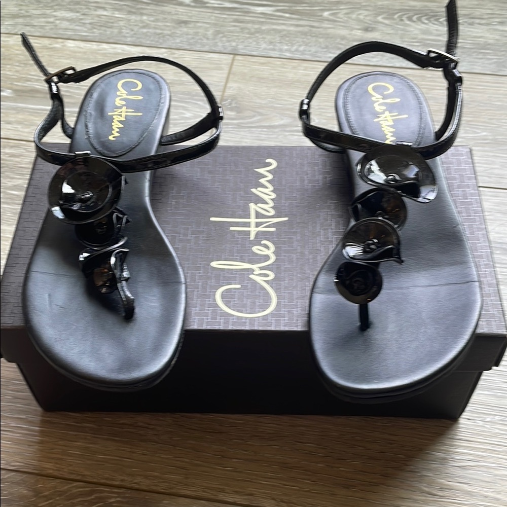 Cole Haan Black Halsey Thong II Size 7 NIB